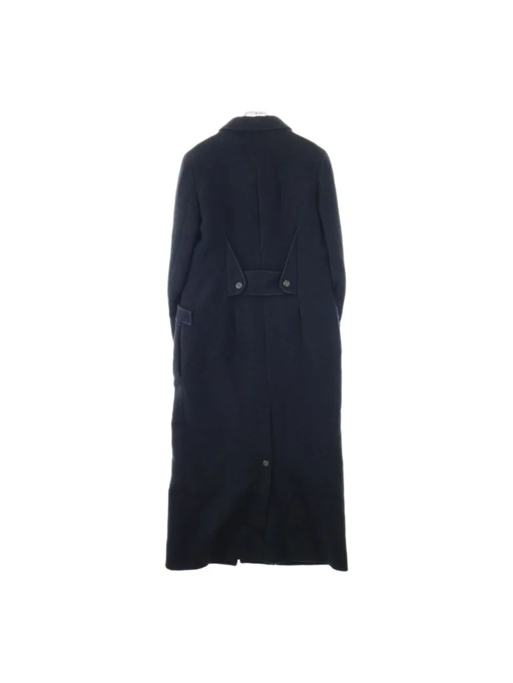 Chanel Wool&cashmere Long Coat CC Logo Button Wool Cashmere Black